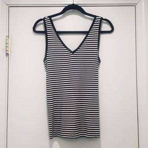 Reiss Black & White Striped Tank Top Size S